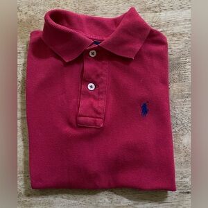 Vintage Polo‎ Ralph Lauren Boys’ Sz 7 Red Iconic Mesh Polo Shirt